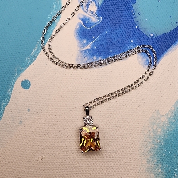 Citrine yellow gemstone necklace November Birthstone - Picture 4 of 10
